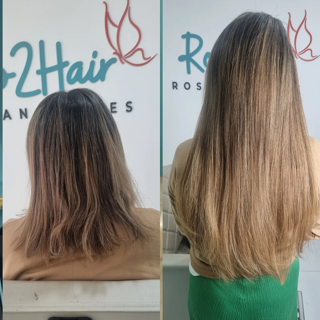 Antes e depois megahair loiro